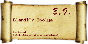 Blanár Ibolya névjegykártya